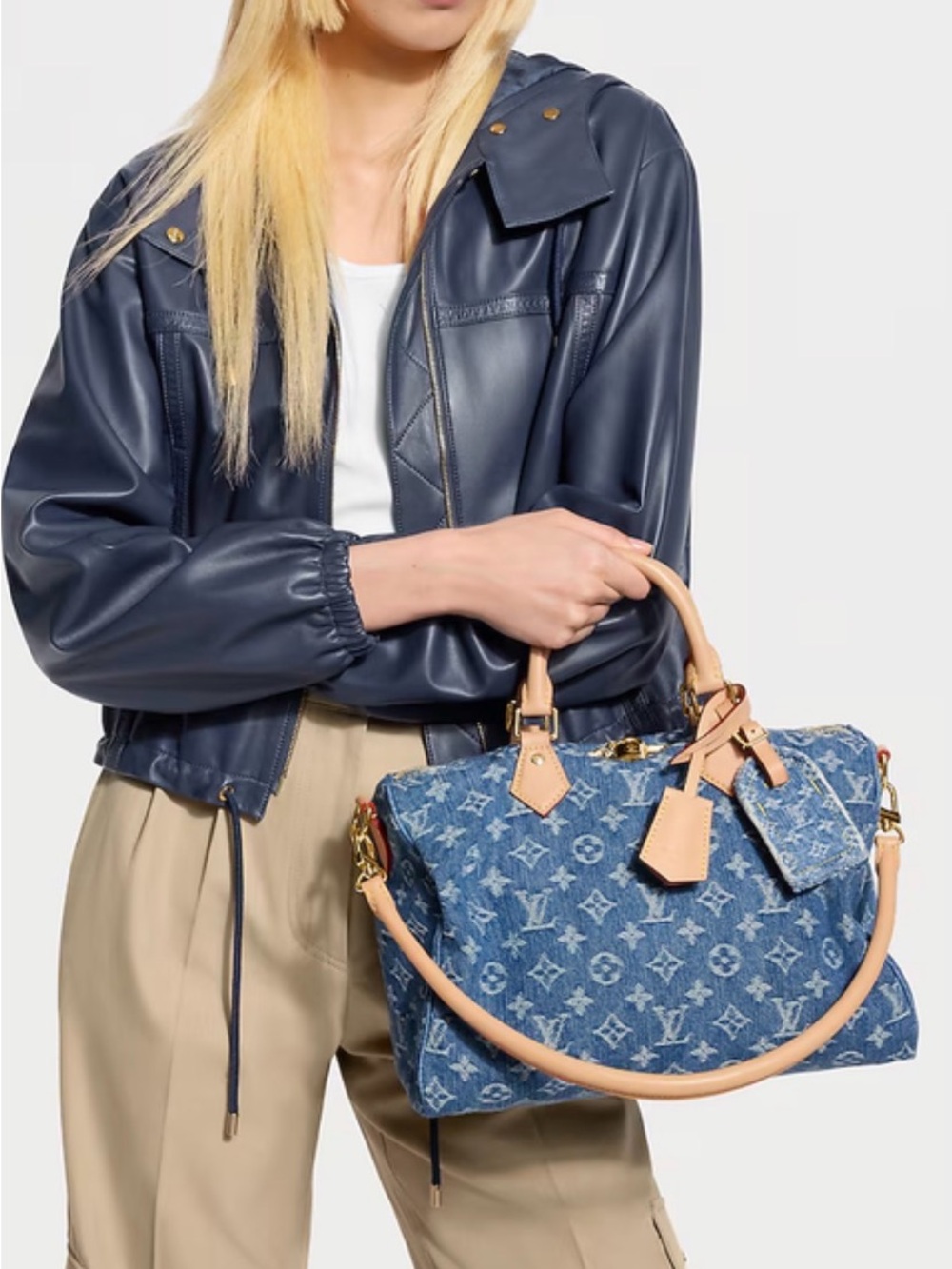 NEW🔥Louis Vuitton Denim Speedy Soft 30 - Picture 2 of 9